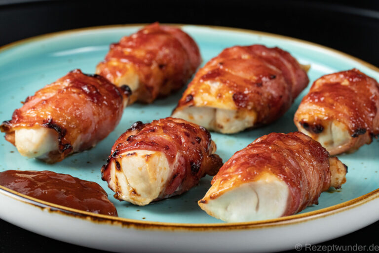 Airfryer BBQ Hähnchen im Speckmantel