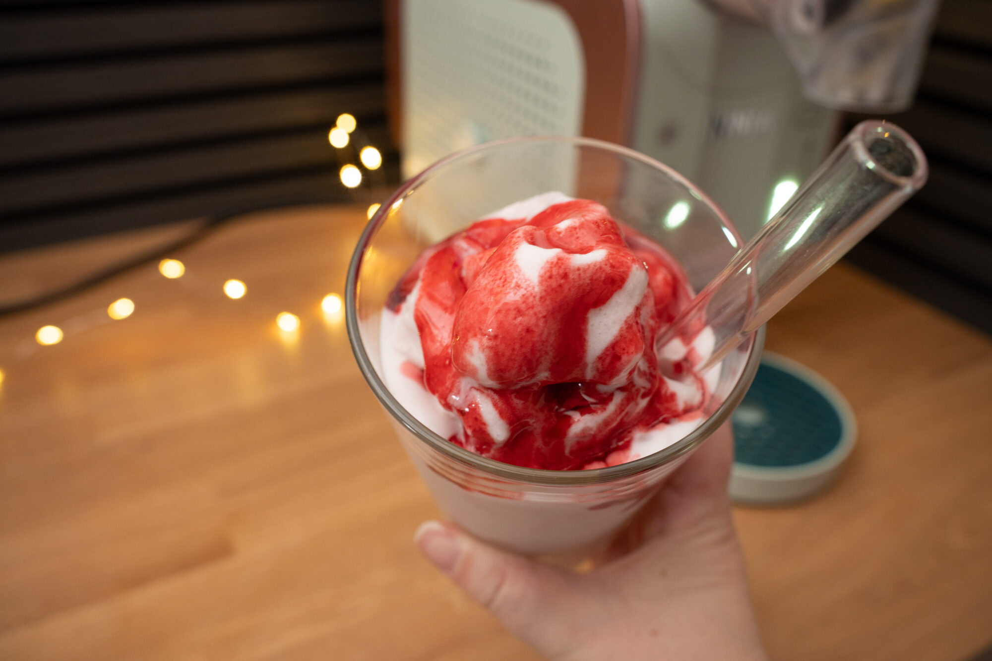 Strawberry Milkshake in the Ninja Slushi